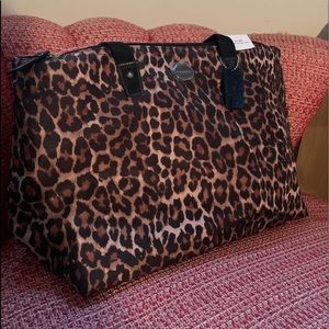 Leopard Printed Coach Tote w/ Pouch